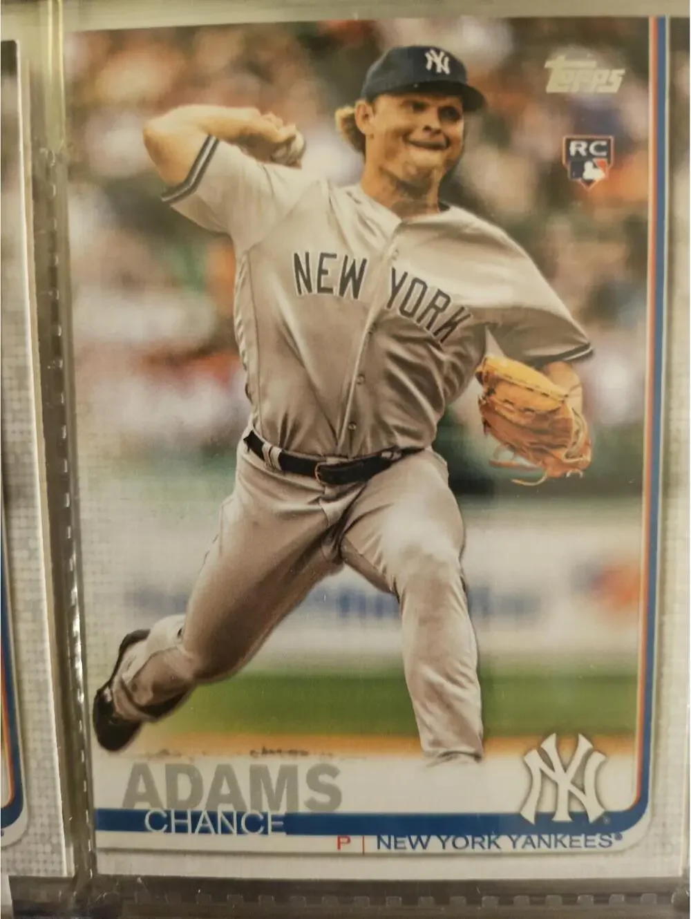 2019 TOPPS CARD #98 Chance Adams (RC) Rookie Card - New York Yankees